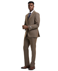 Stacy Adams Hybrid- Fit Vested Suit, Plaid Brown