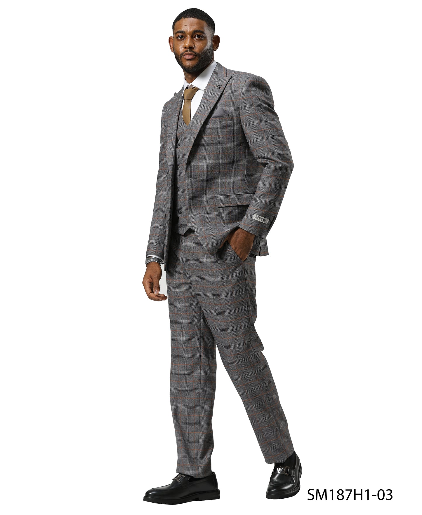 Mens Suit Windowpane by Stacy Adams