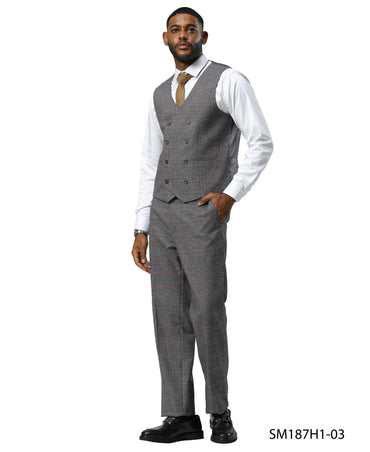 Mens Suit Windowpane by Stacy Adams