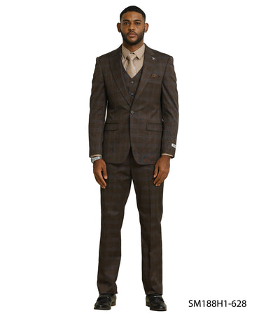 Mens Suit Glen Check by Stacy Adams