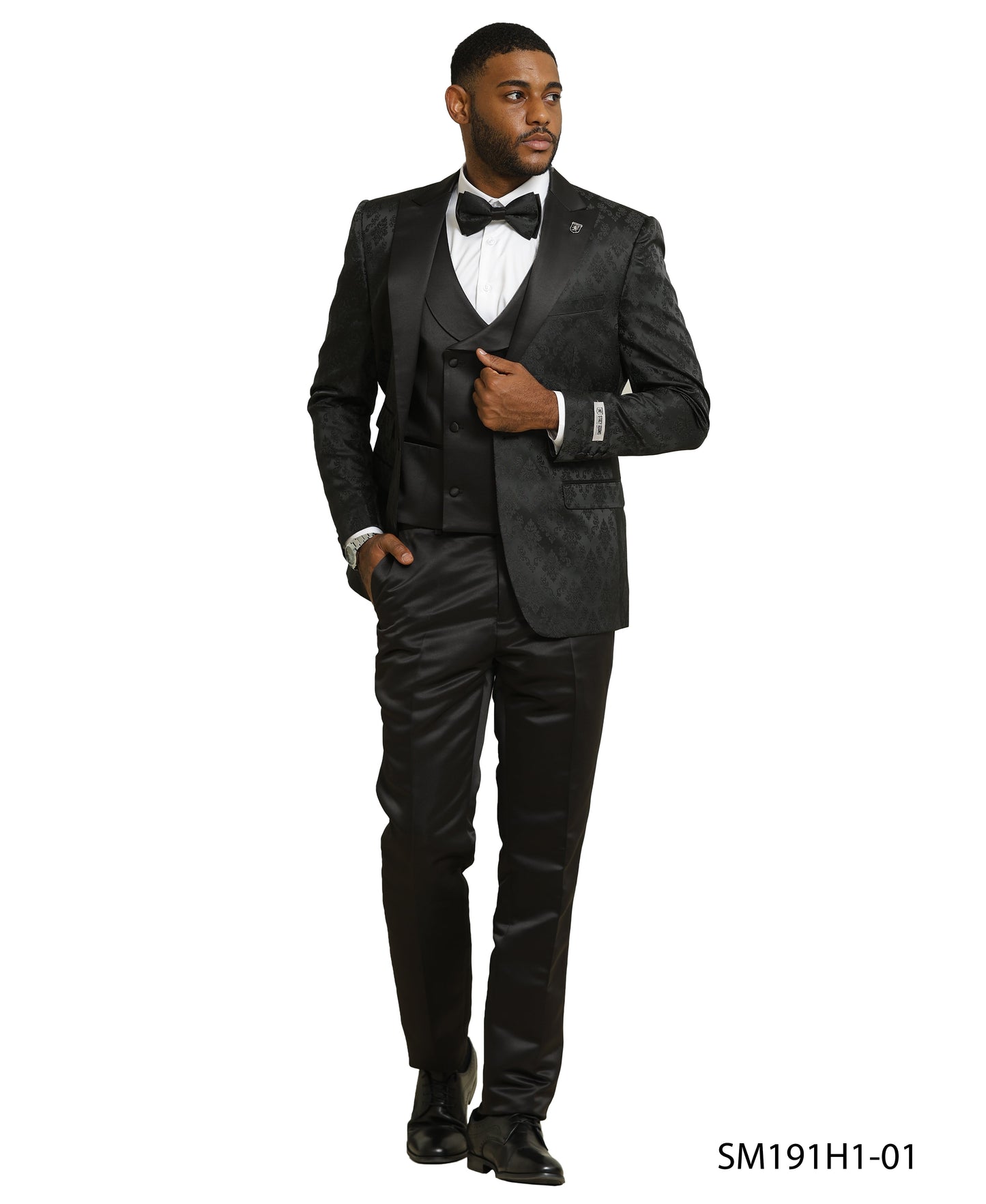 Mens Suit Satin Peak Lapel by Stacy Adams