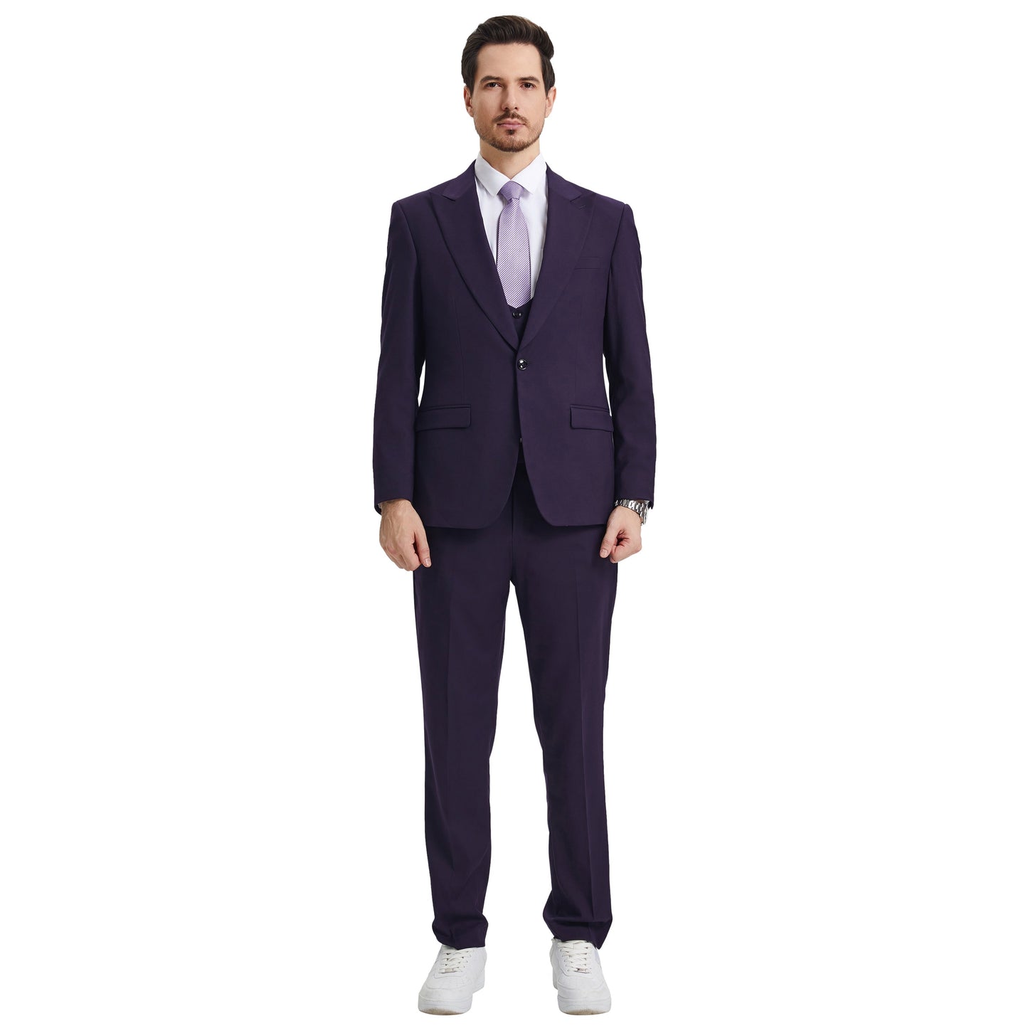 Men's Stacy Adams Hybrid-Fit 3pc Suit Set, Jacket Vest and Pants