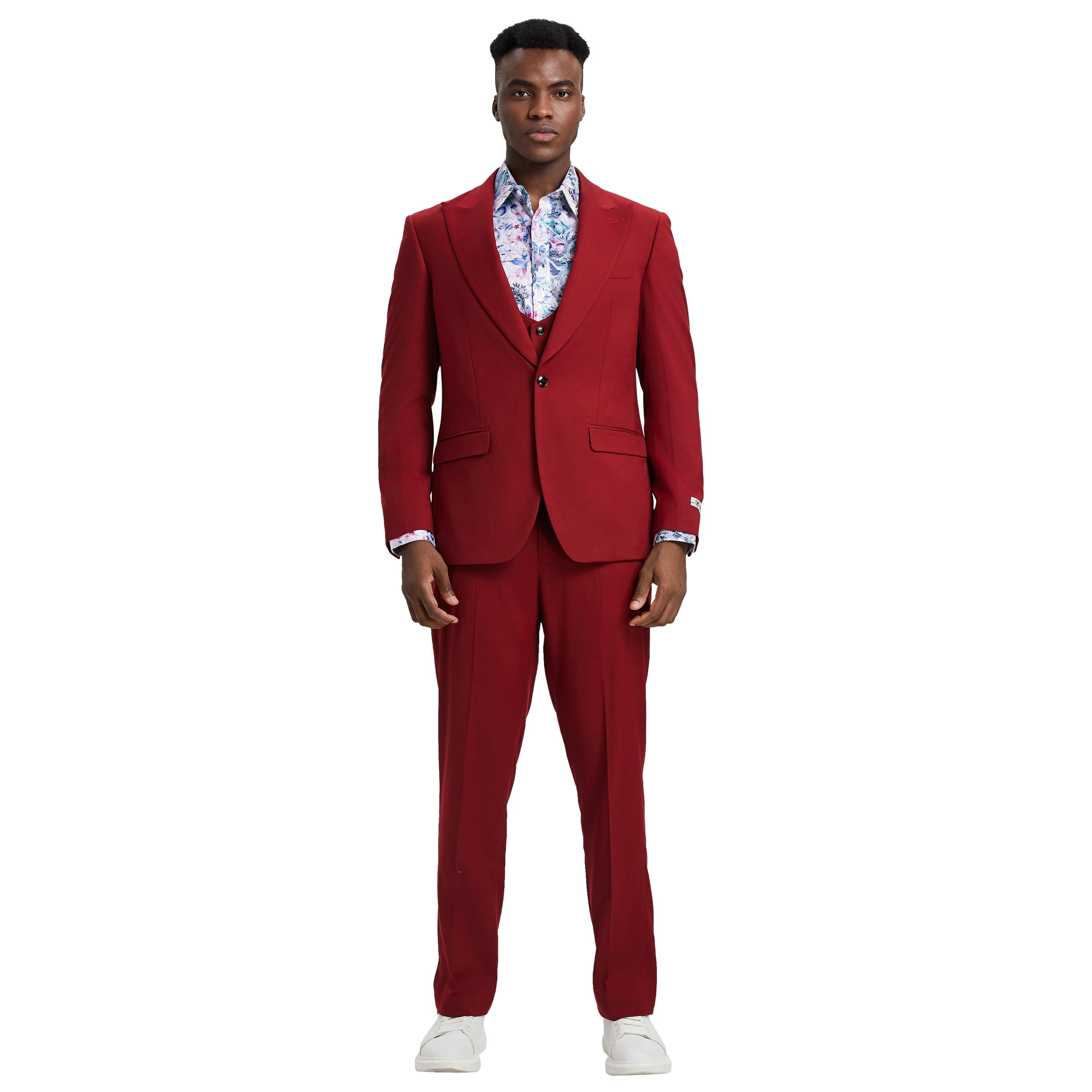 Men's Stacy Adams Hybrid-Fit 3pc Suit Set, Jacket Vest and Pants