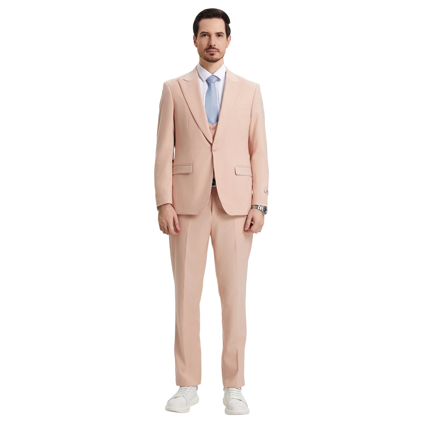 Men's Stacy Adams Hybrid-Fit 3pc Suit Set, Jacket Vest and Pants