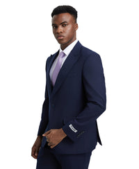 Stacy Adams Hybrid Fit U-Shaped Vested Suit, Navy