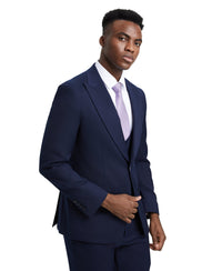 Stacy Adams Hybrid Fit U-Shaped Vested Suit, Navy