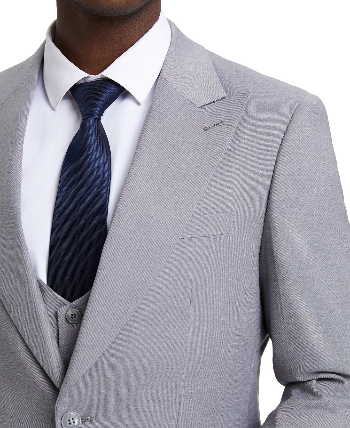 Stacy Adams Hybrid Fit U-Shaped Vested Suit, Grey