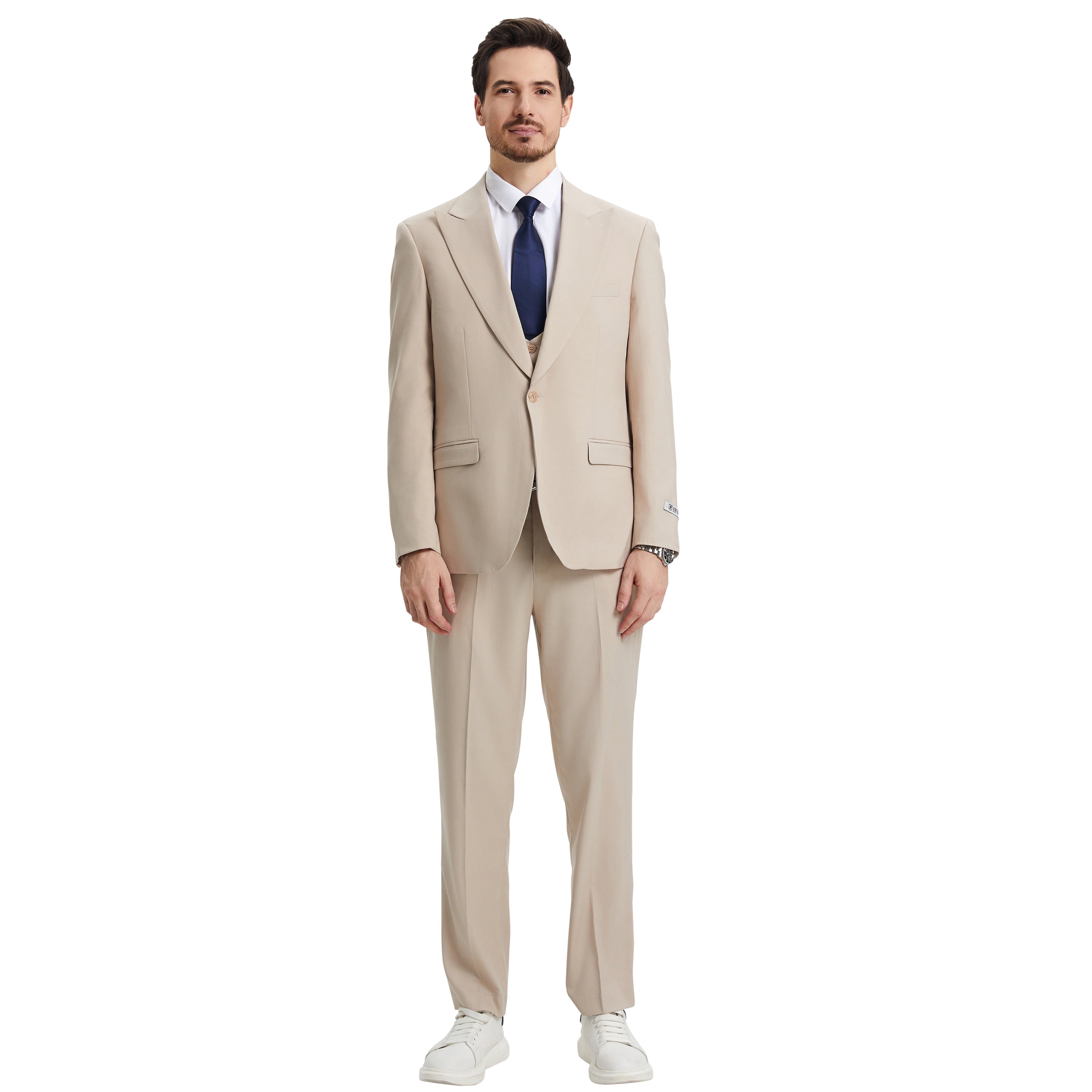 Men's Stacy Adams Hybrid-Fit 3pc Suit Set, Jacket Vest and Pants