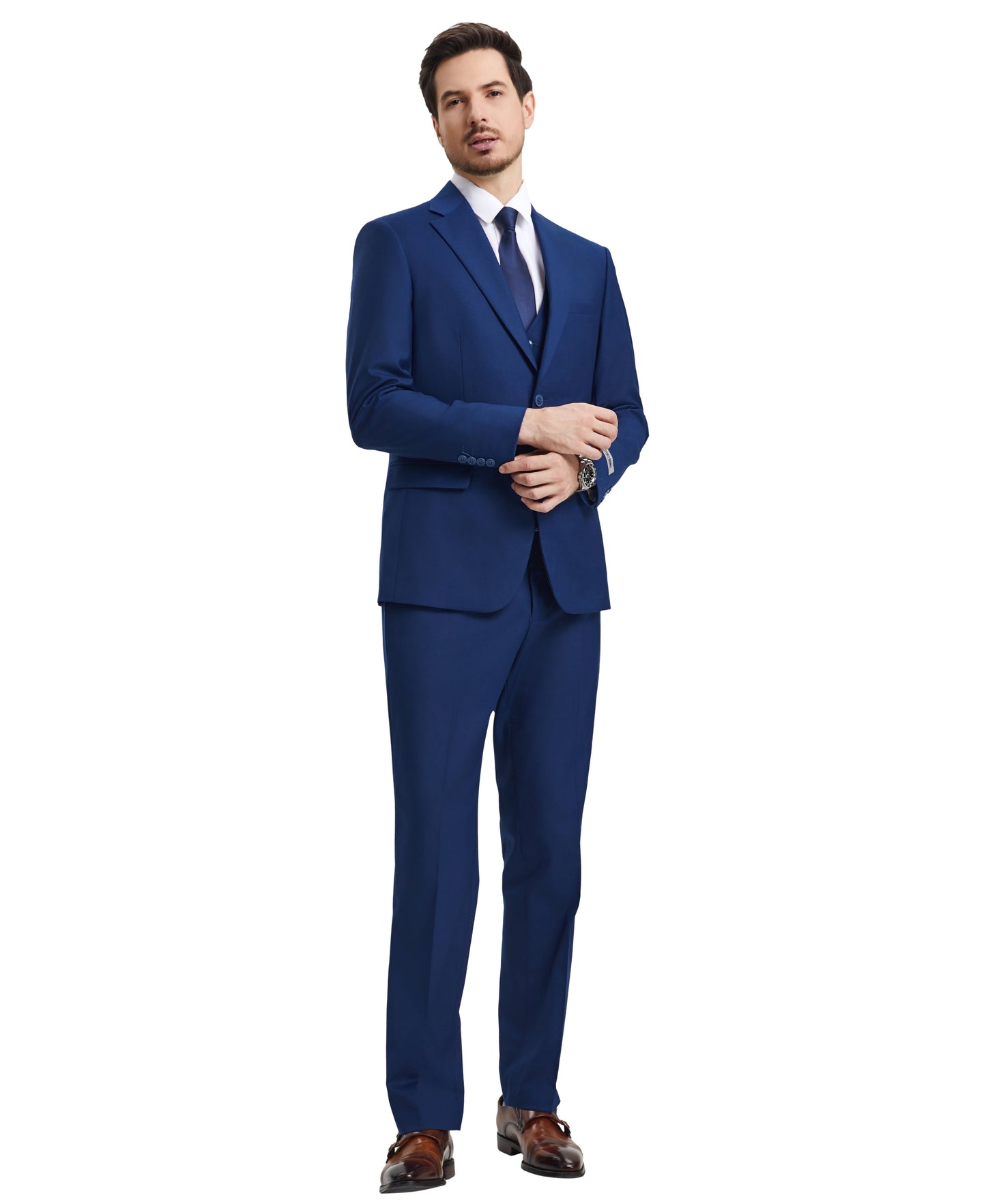 Stacy Adams Hybrid-Fit Vested Suit, Royal Indigo