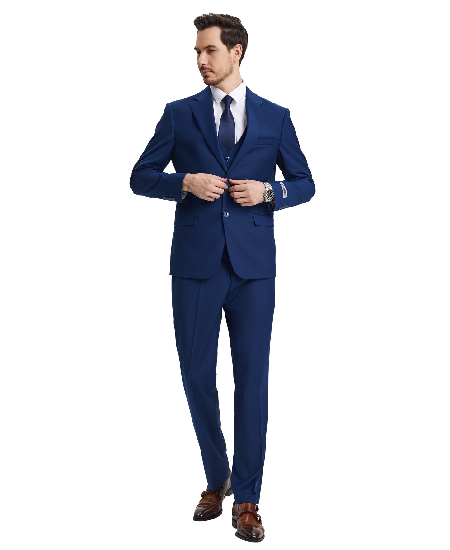 Stacy Adams Hybrid-Fit Vested Suit, Royal Indigo