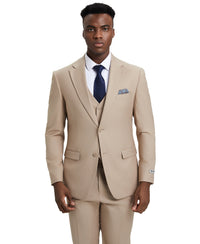 Stacy Adams Hybrid-Fit Vested Suit, Almond Latte