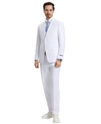 Stacy Adams Hybrid-Fit Vested Suit, Snow White