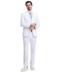 Stacy Adams Hybrid-Fit Vested Suit, Snow White