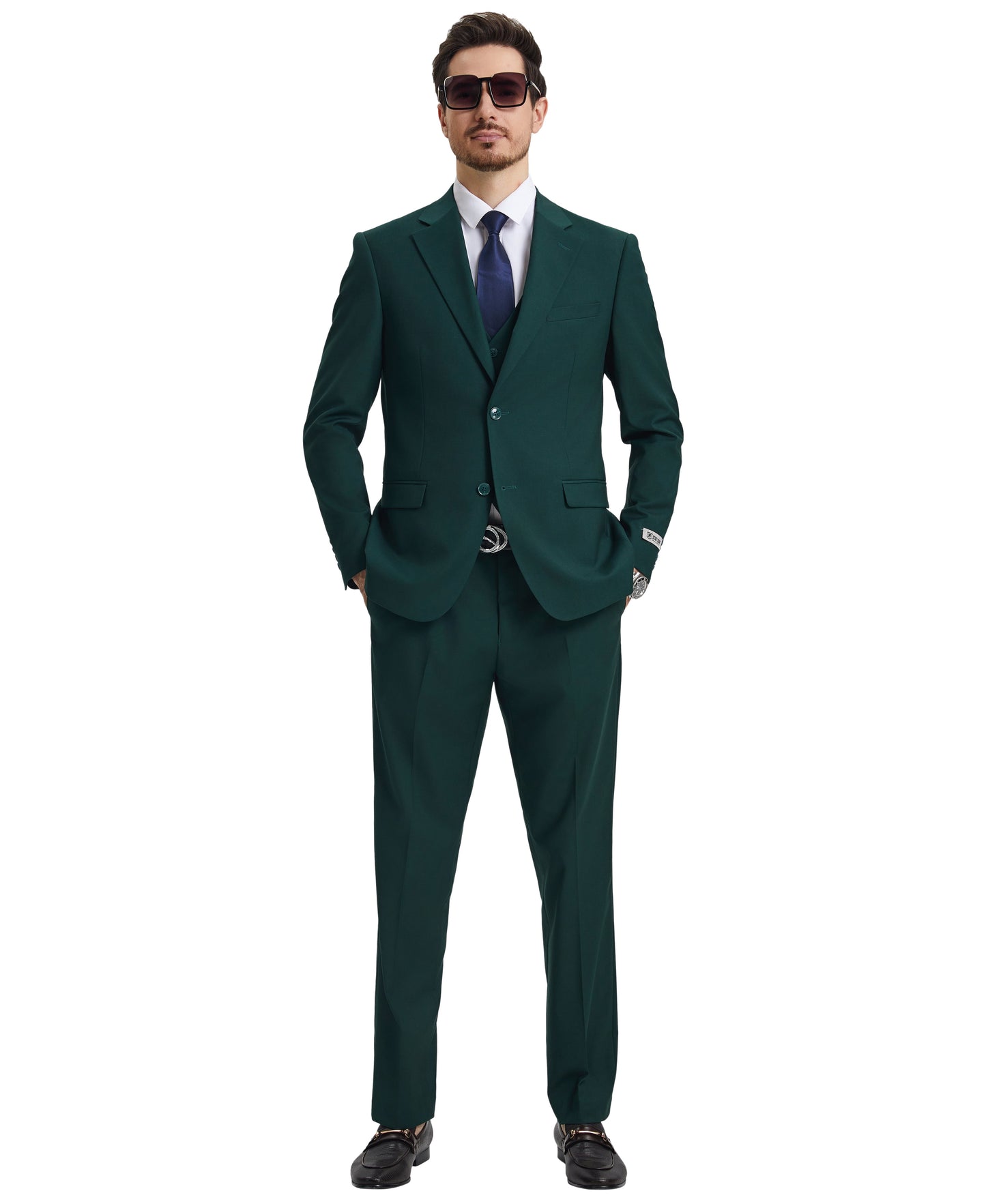 Stacy Adams Hybrid-Fit Vested Suit, Sacramento Green