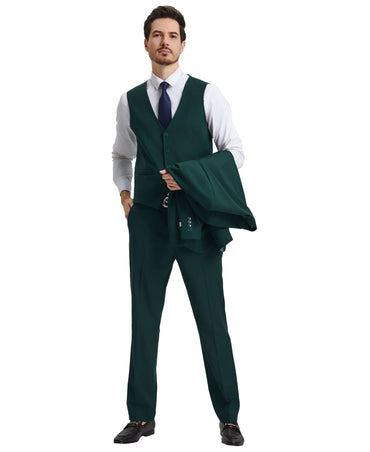 Stacy Adams Hybrid-Fit Vested Suit, Sacramento Green