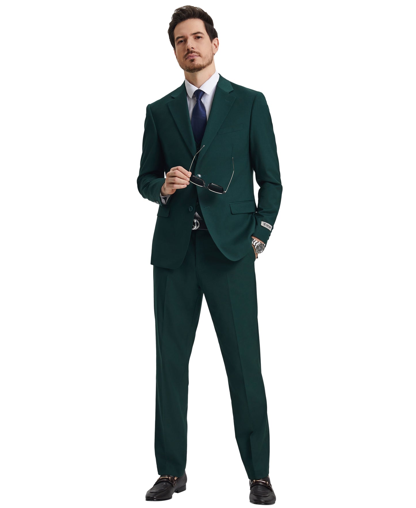 Stacy Adams Hybrid-Fit Vested Suit, Sacramento Green