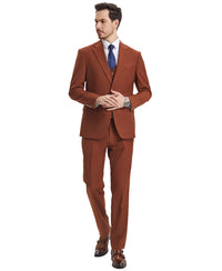 Stacy Adams Hybrid-Fit Vested Suit, Terracotta Brown