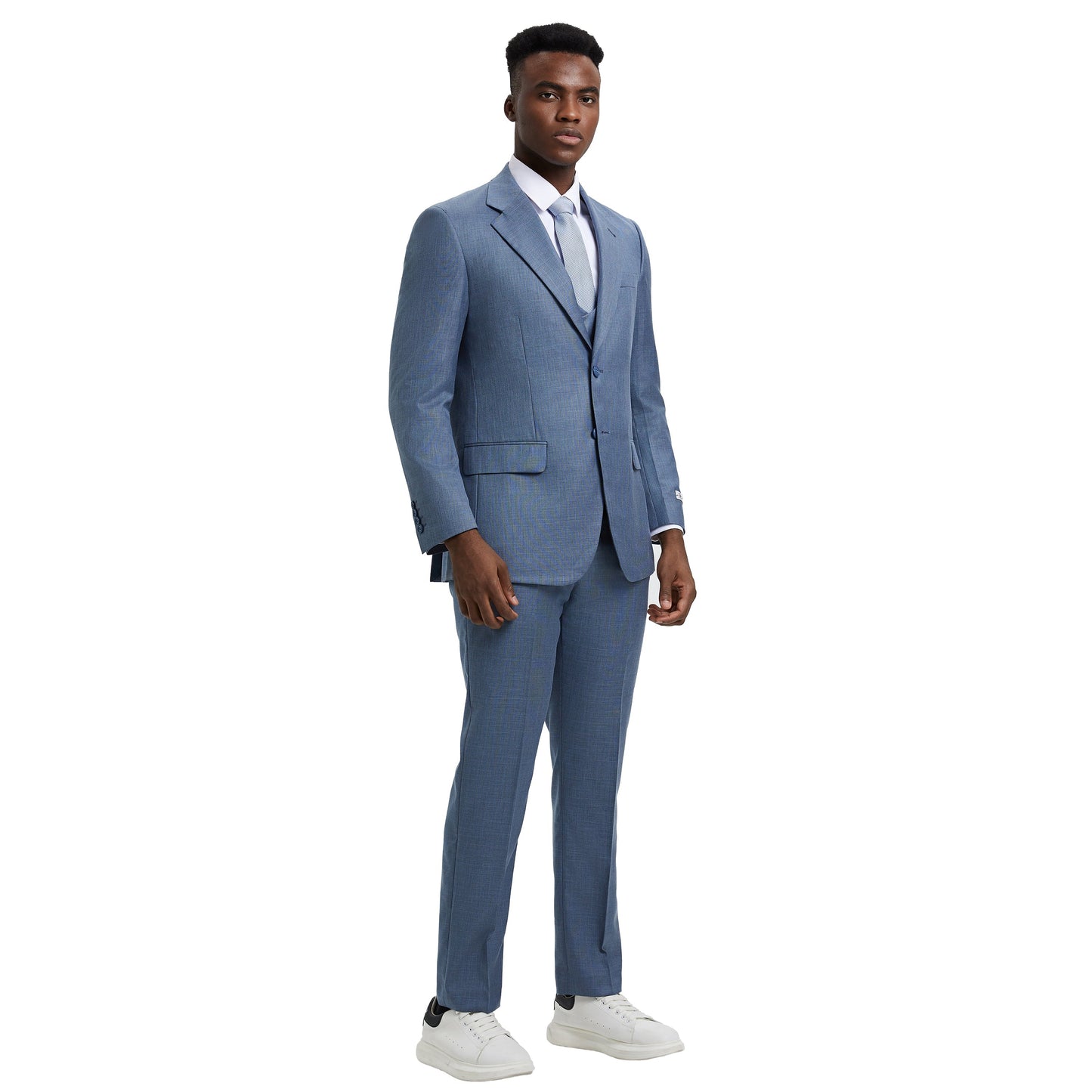 Men's Stacy Adams Sharkskin 3-Piece Suit