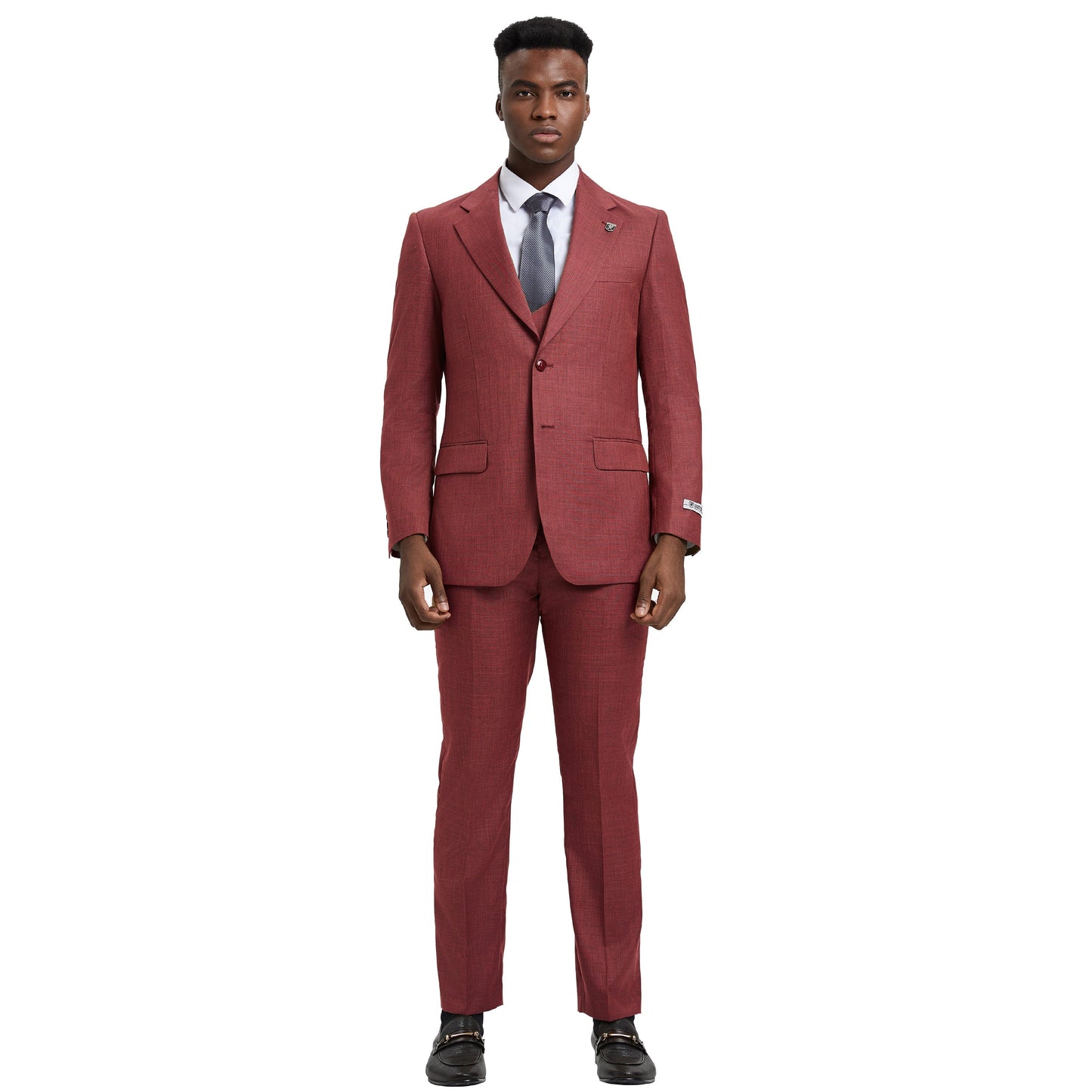 Men's Stacy Adams Sharkskin 3-Piece Suit