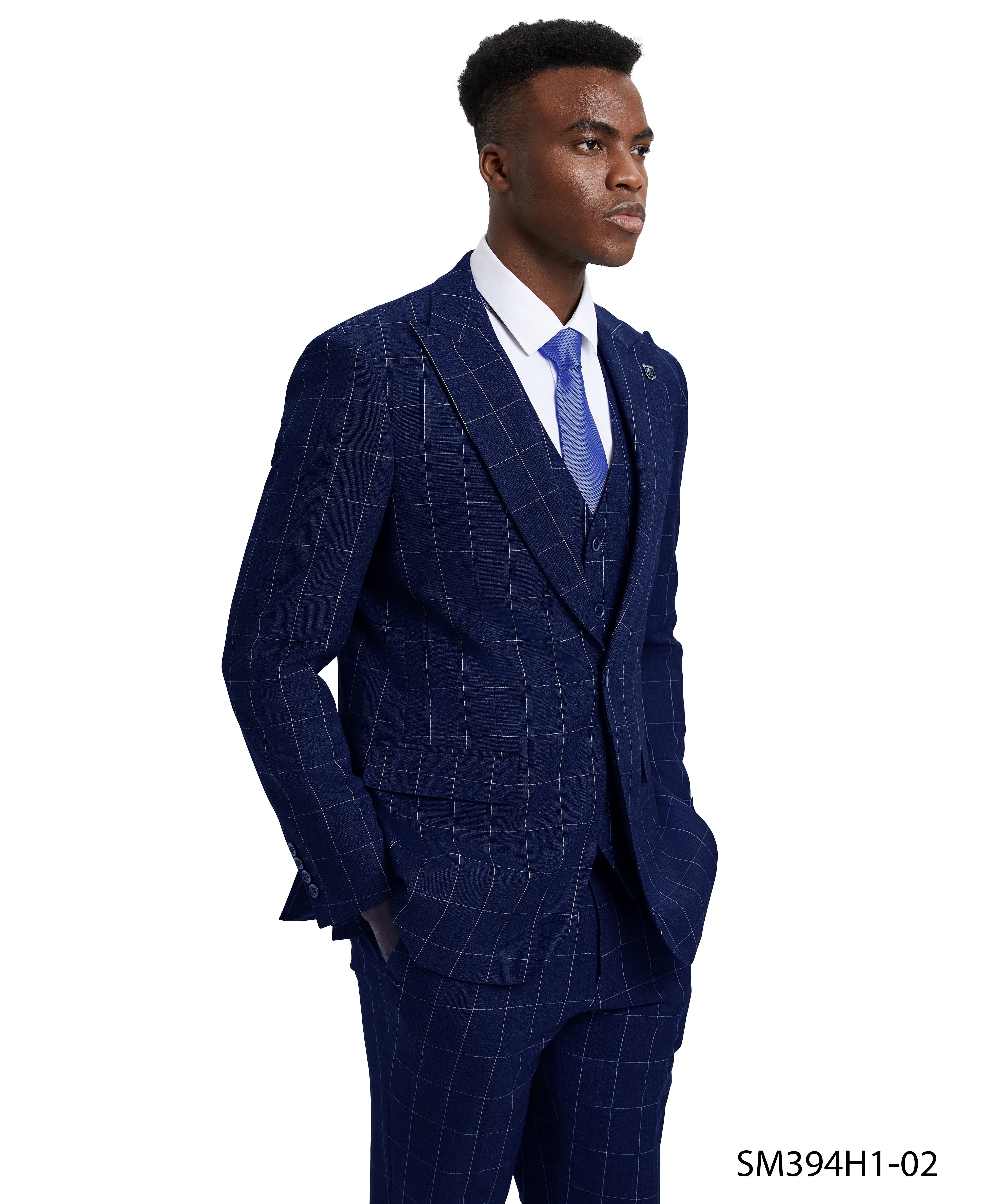 Mens Suit Windowpane By Stacy Adams