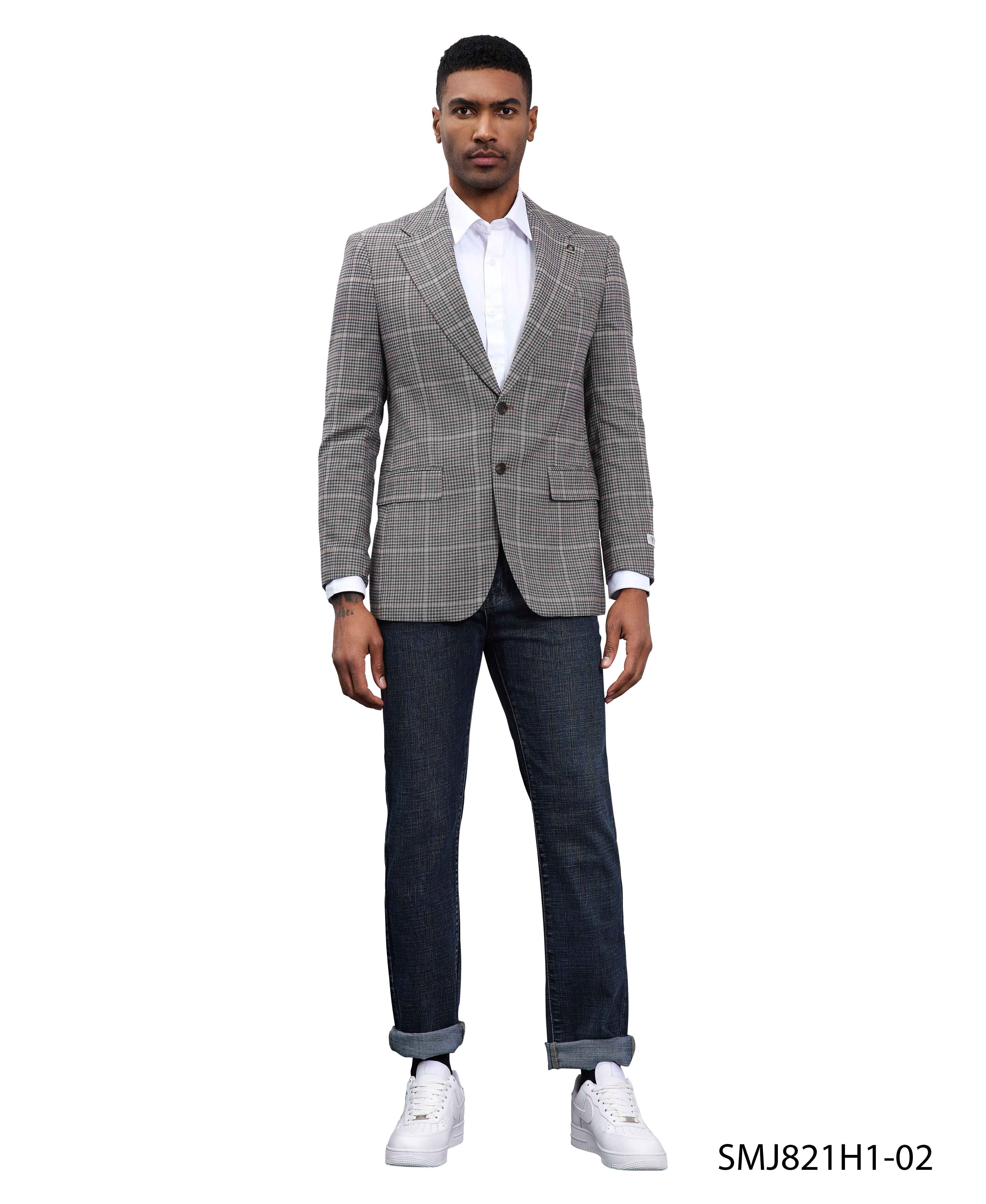 Mens-jacket Windowpane Plaid by Stacy Adams