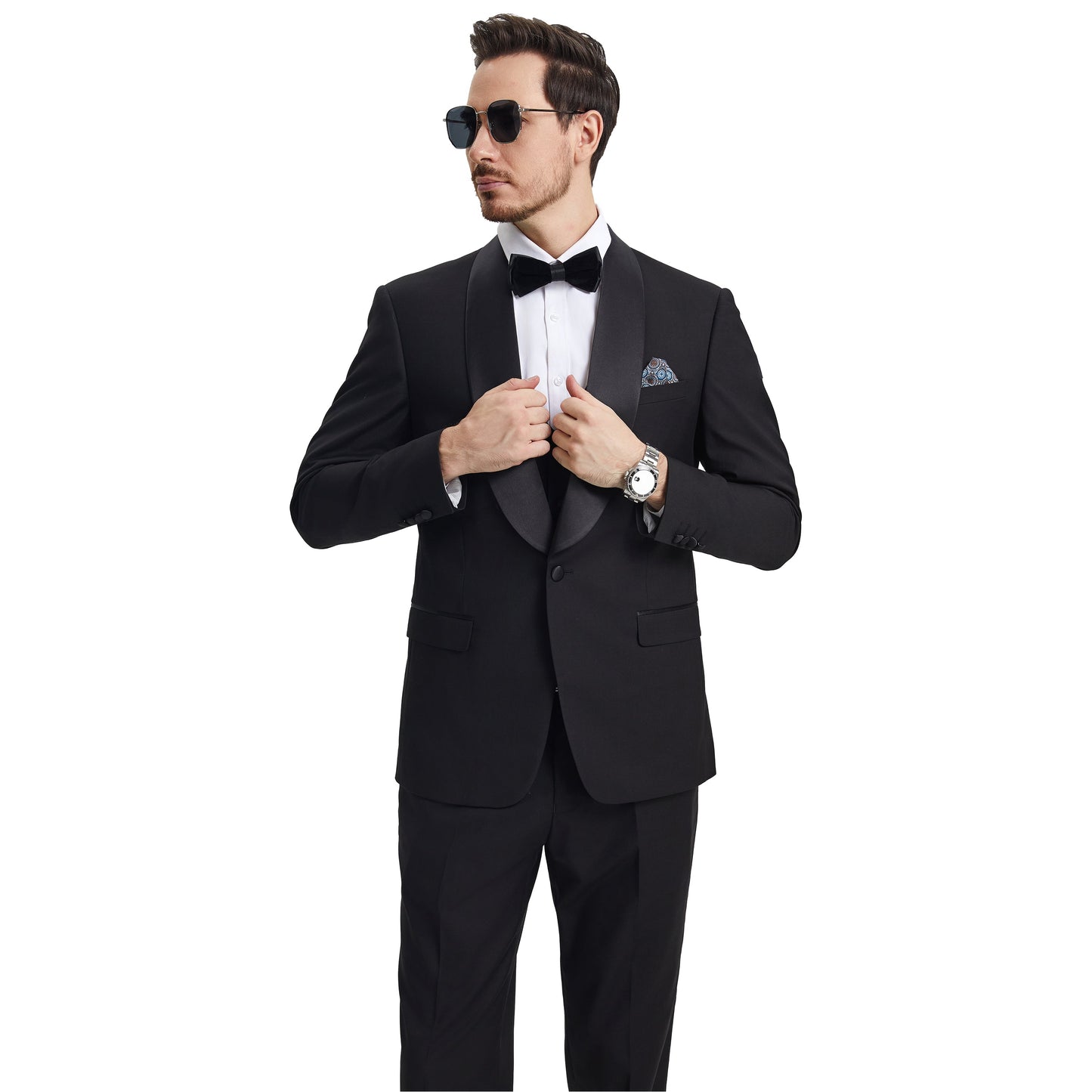 Men's Stacy Adams Hybrid-Fit 3pc Tuxedo Set