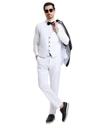 Stacy Adams Hybrid-Fit Vested Tuxedo, Snow White