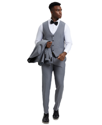 Stacy Adams Hybrid-Fit Vested Tuxedo, Grey