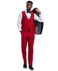 Stacy Adams Hybrid-Fit Vested Tuxedo, Red