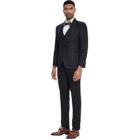 TAZZIO: Textured 3pc Skinny Fit Suit M411SK