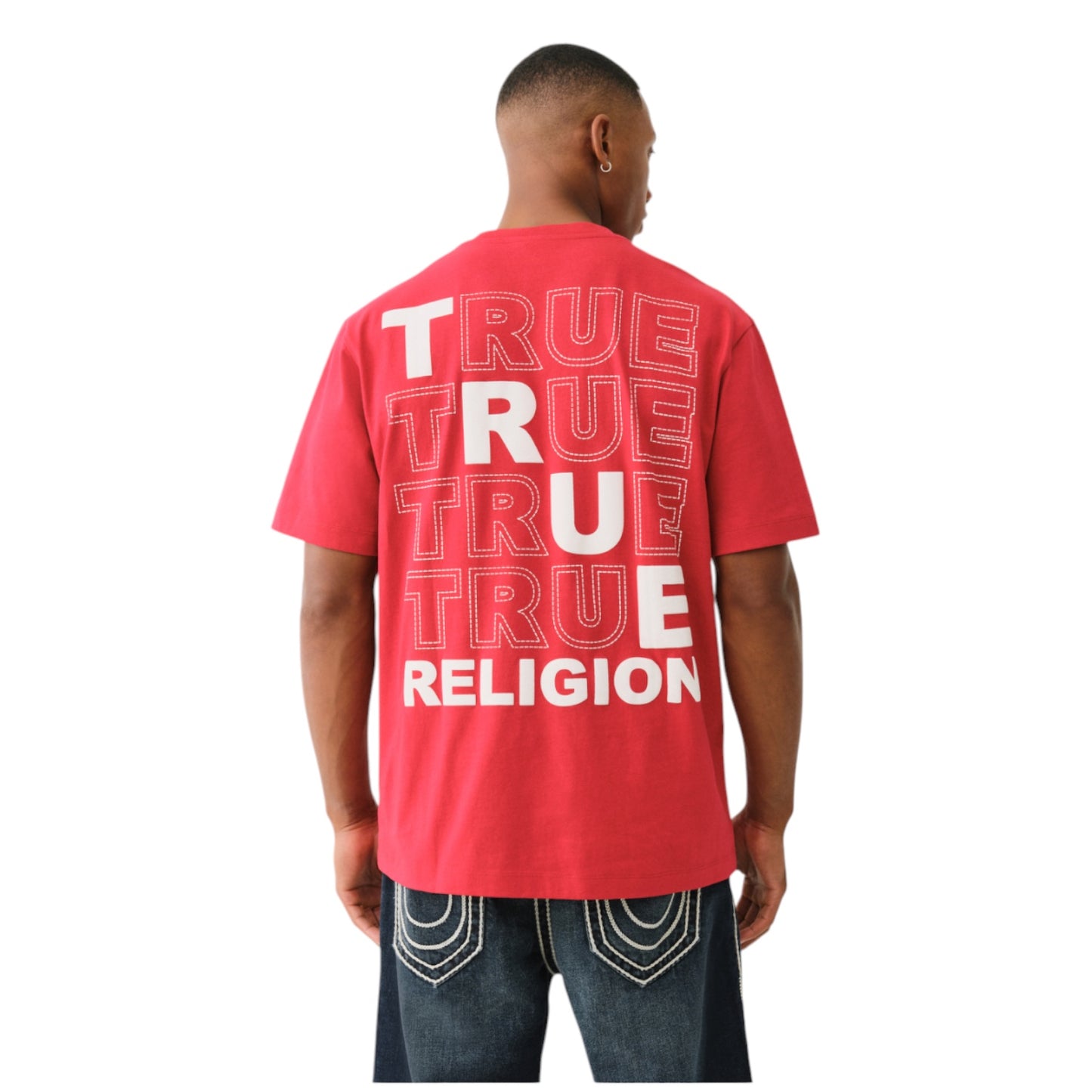 TRUE RELIGION: Puff Stitch SS Tee