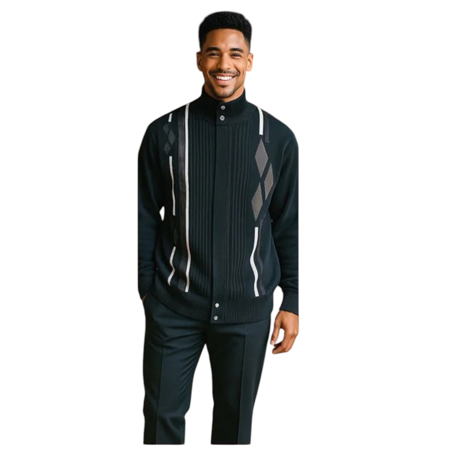 SILVERSILK: Suede Diamond Argyle Zip 11009