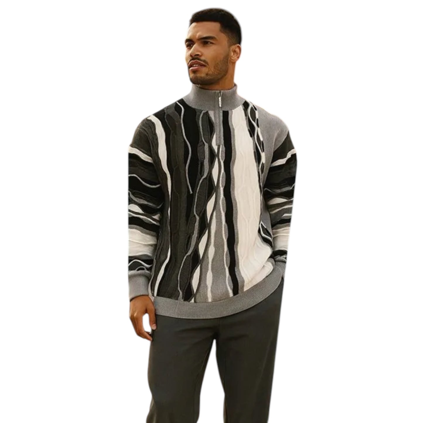 STACY ADAMS: Quarter Zip Sweater 14008