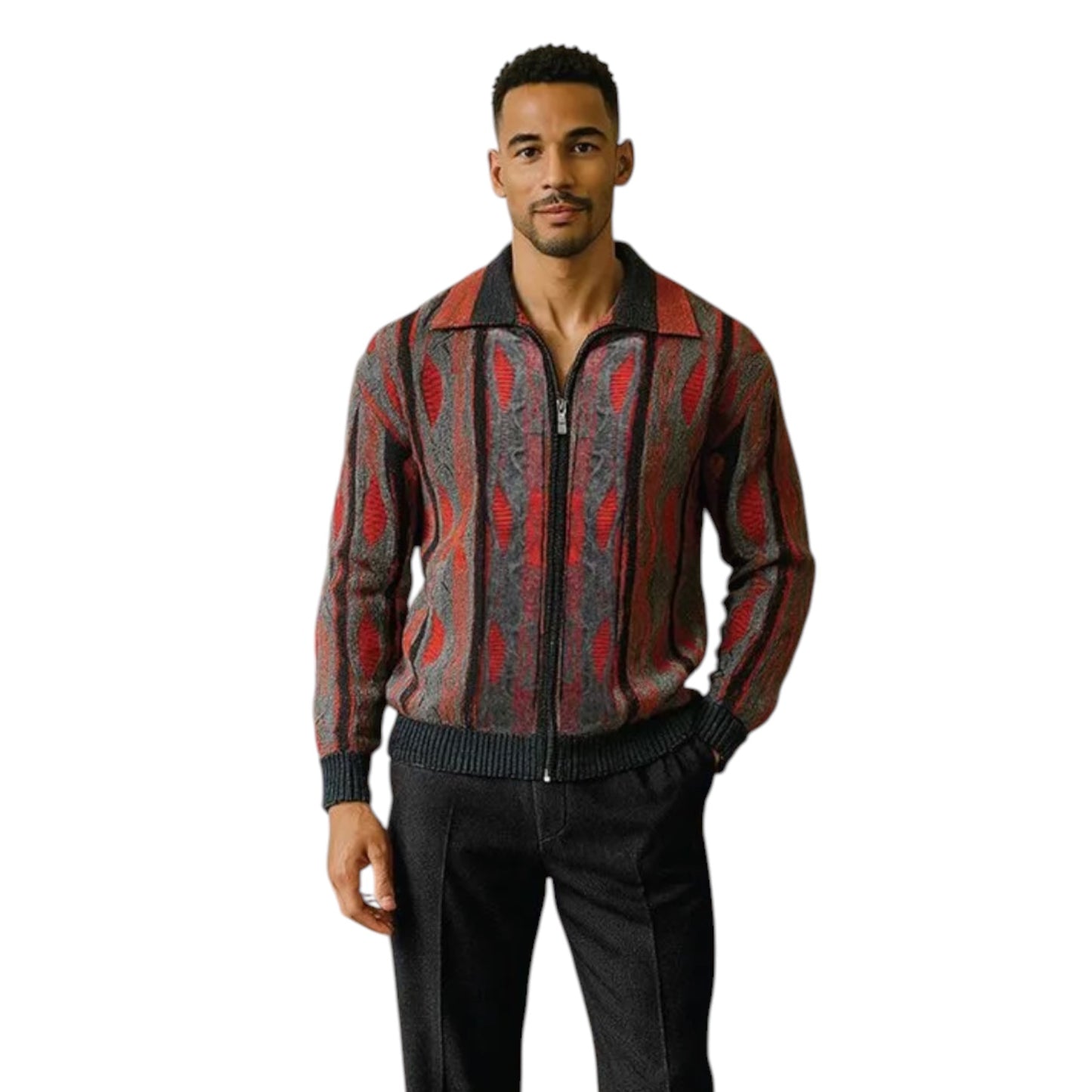 SILVERSILK: Wool Blend Zip Sweater 12018
