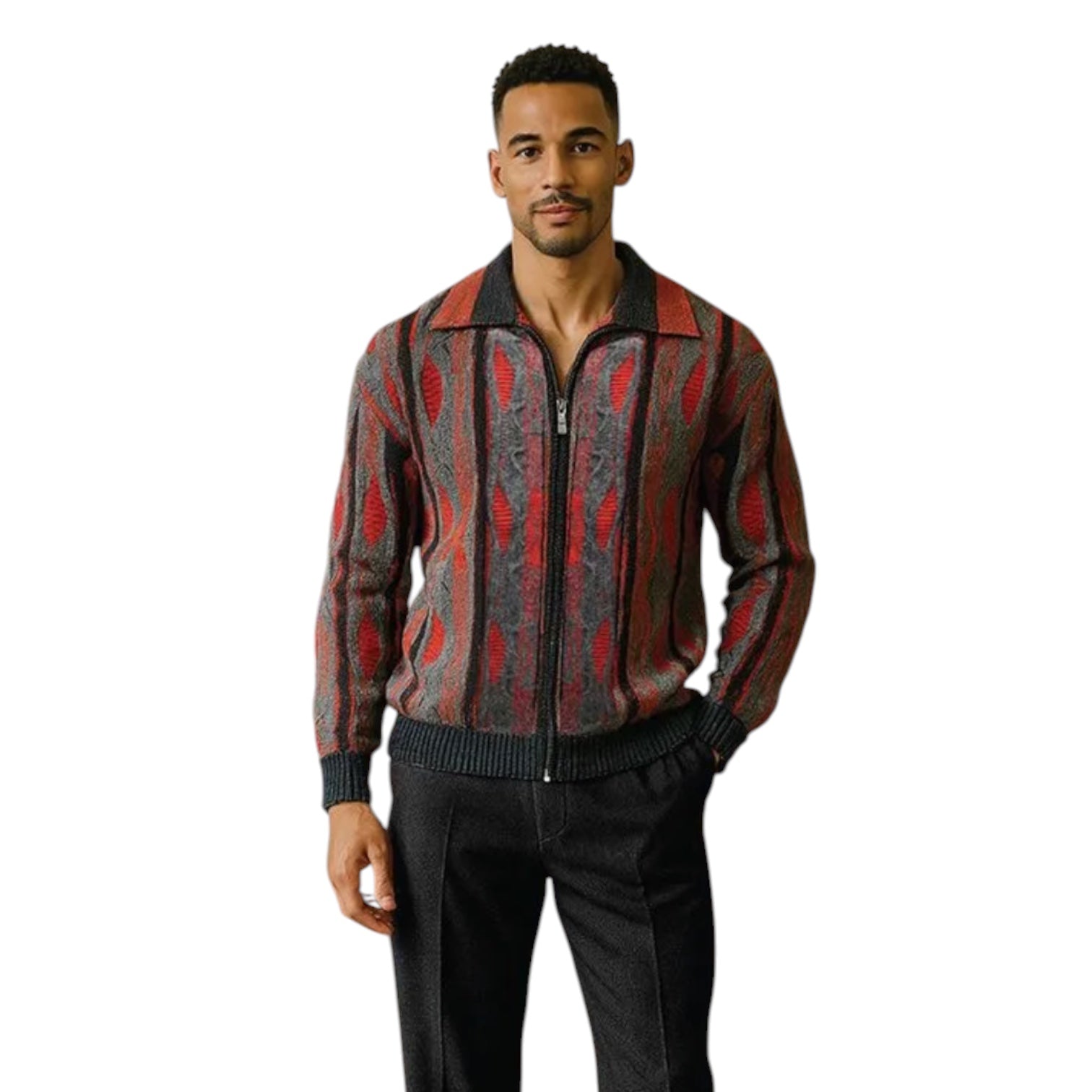 SILVERSILK: Wool Blend Zip Sweater 12018