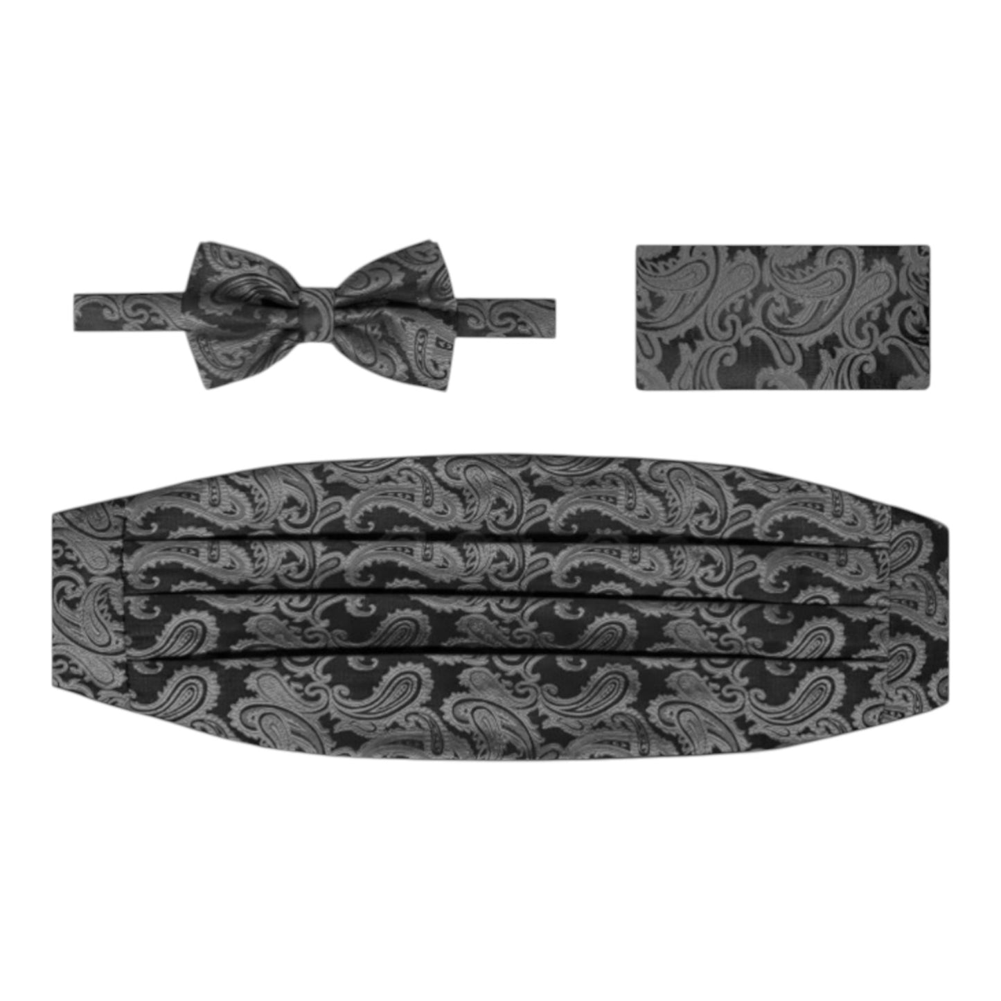 BRAND Q: Paisley Cummerbund, Bow Tie/Hanky Set CB20