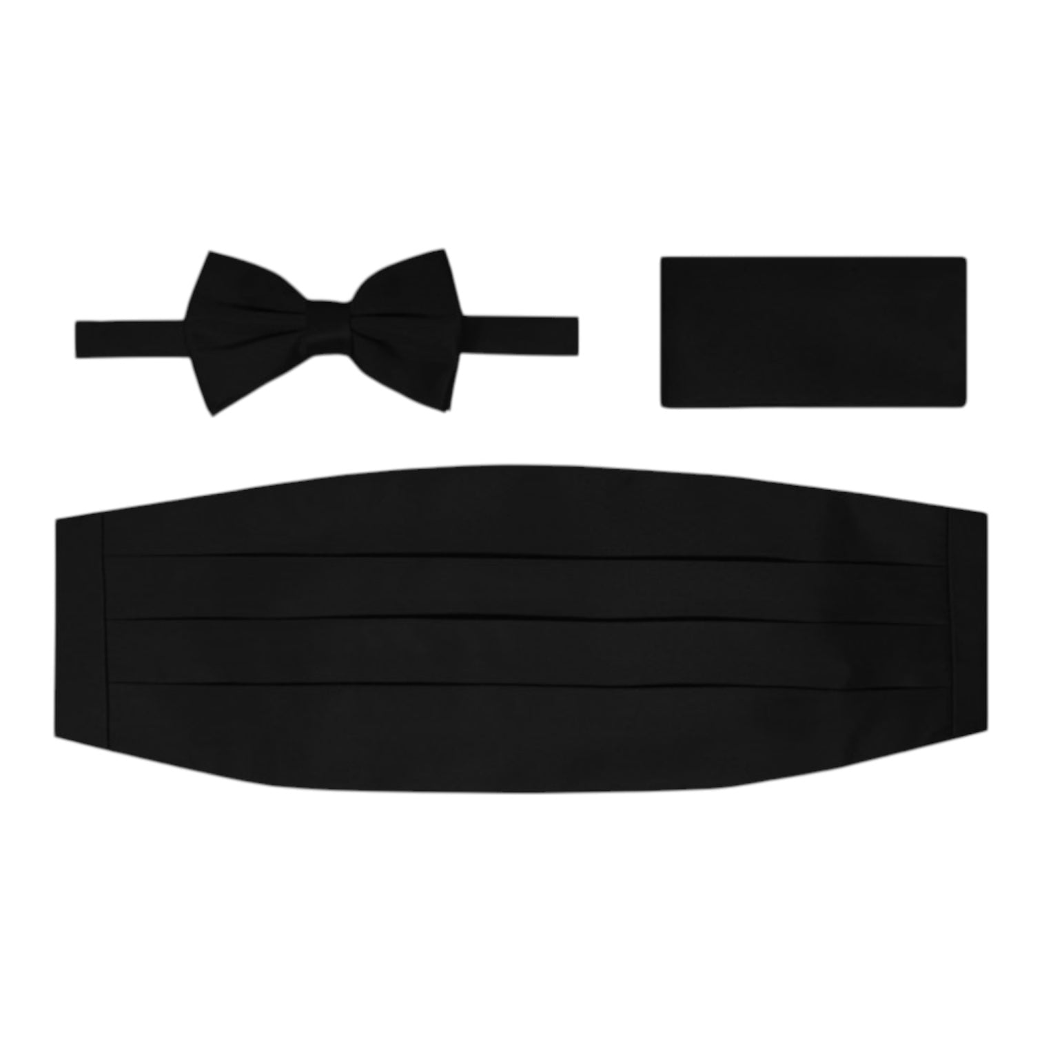BRAND Q: Solid Cummerbund, Bow Tie/Hanky Set CB10