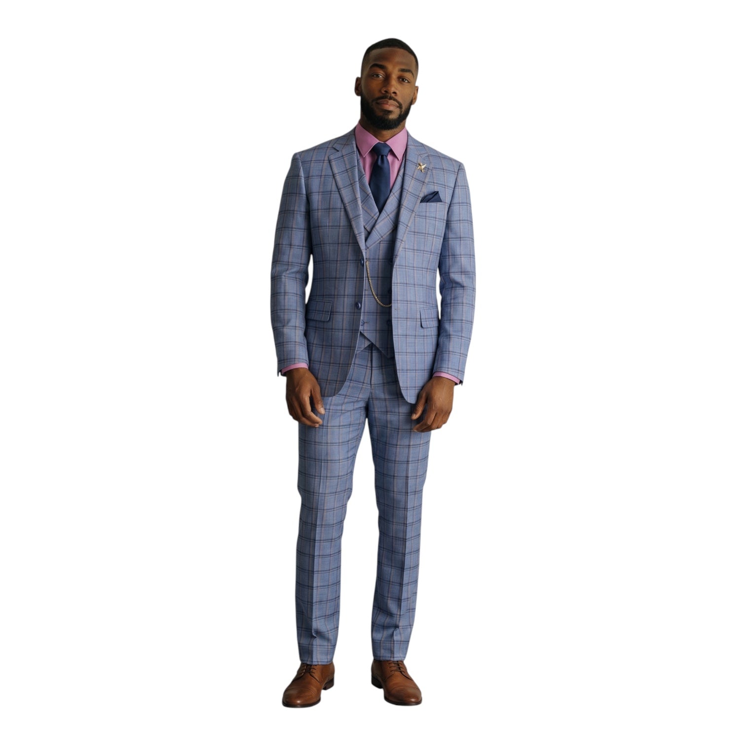 VINCI: Windowpane 3 Pc. Modern Suit F-MV2W4