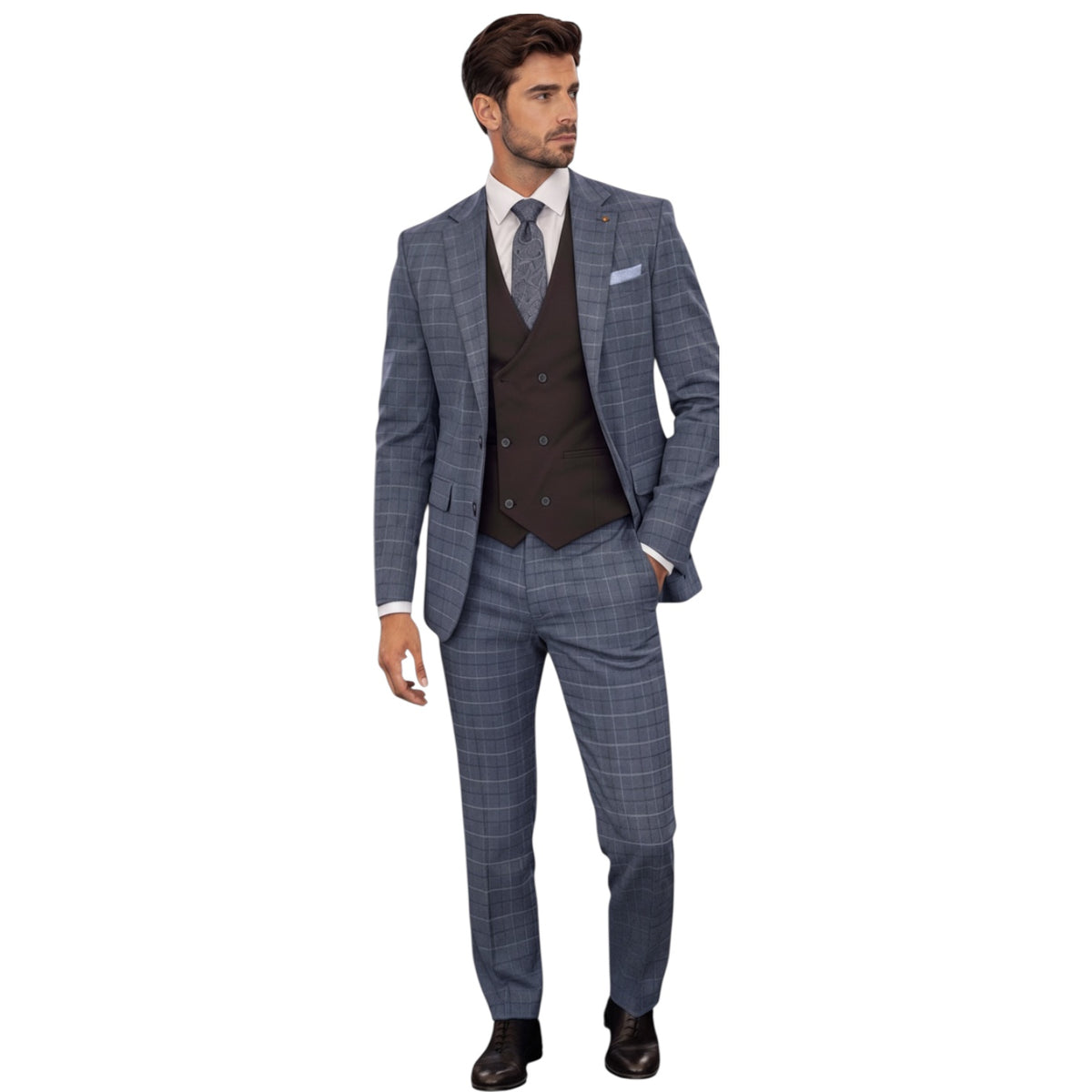 STEVE HARVEY:  Plaid 3PC. SUIT. 226702SHS