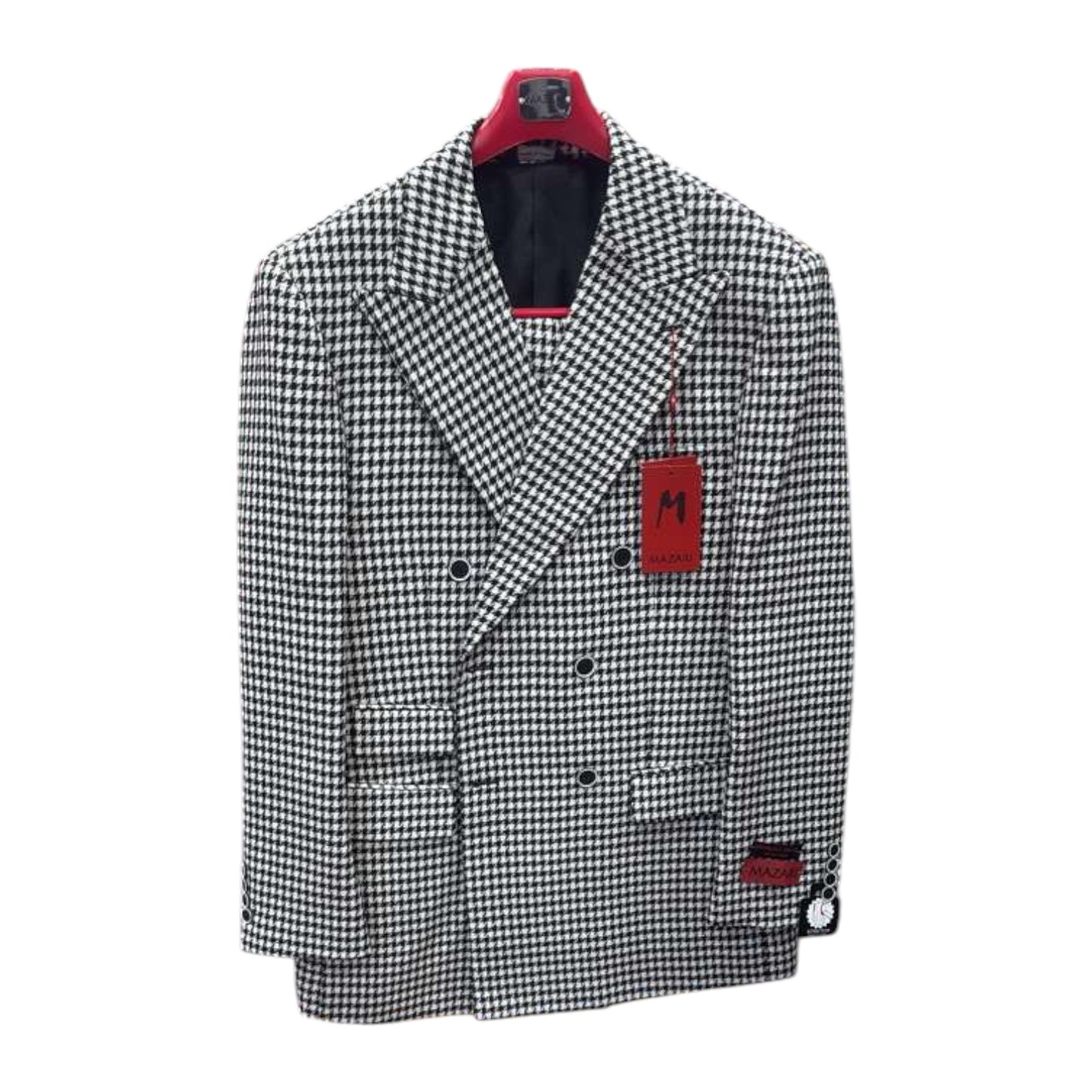 MAZARI: 2pc Houndstooth Double Breast Suit 2420