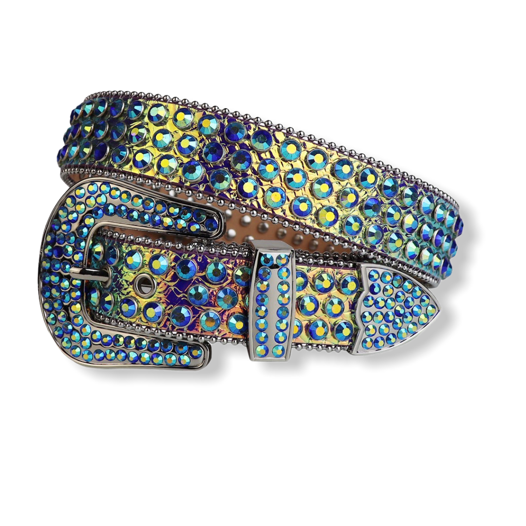 LUXE: Purple/Teal Crystal Belt #7