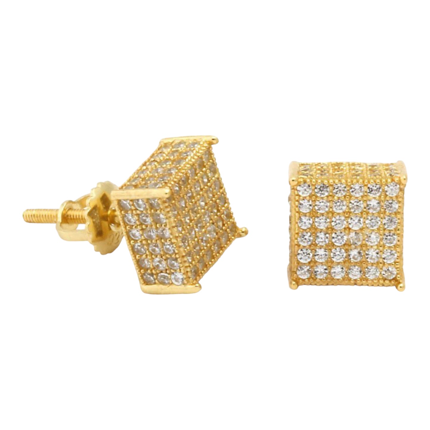 KING ICE: Triple Row Stud Earrings