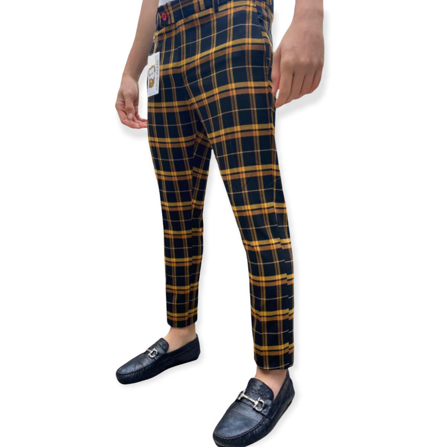 DJ PLUS: Plaid Skinny Dress Pants ON30