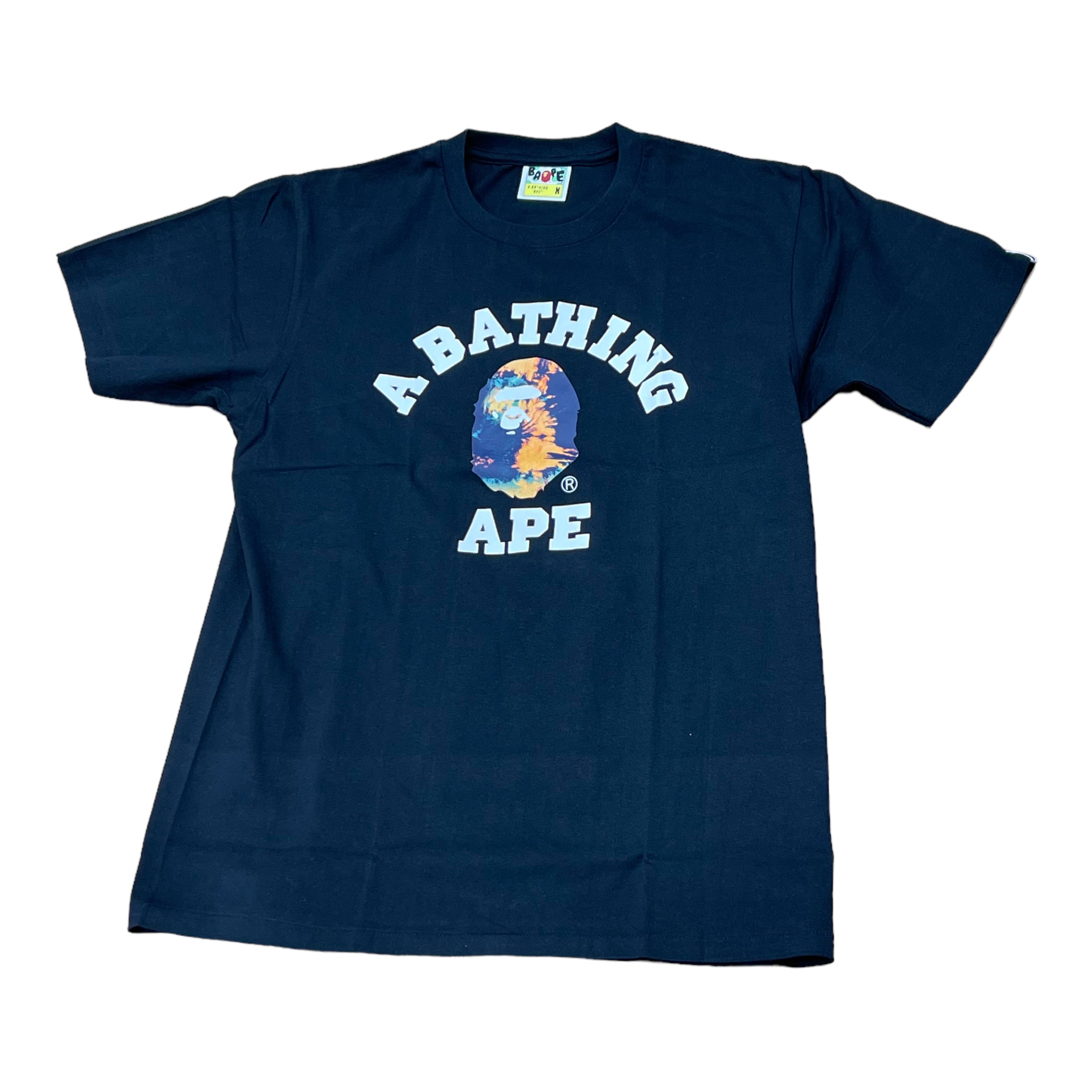 BATHING APE: Tie-Dye Small Bape Head SS Tee