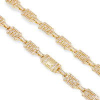 KING ICE: 10mm Gold Iced Greek Chain