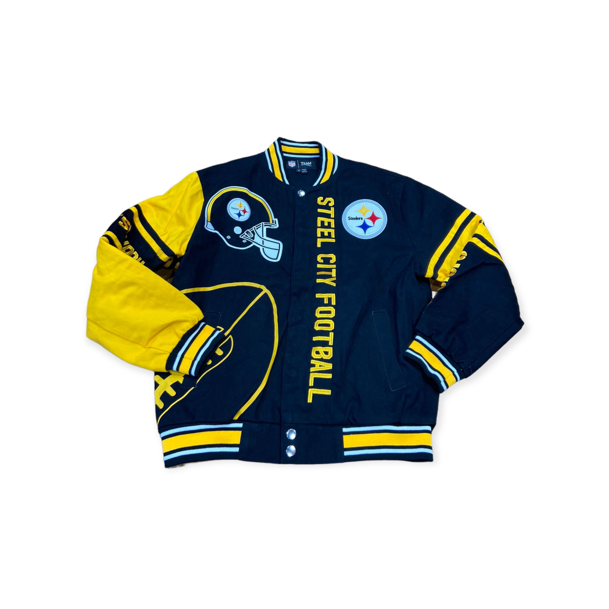 Pittsburgh Steelers Short Sleeve Varsity Jacket Dress Casual