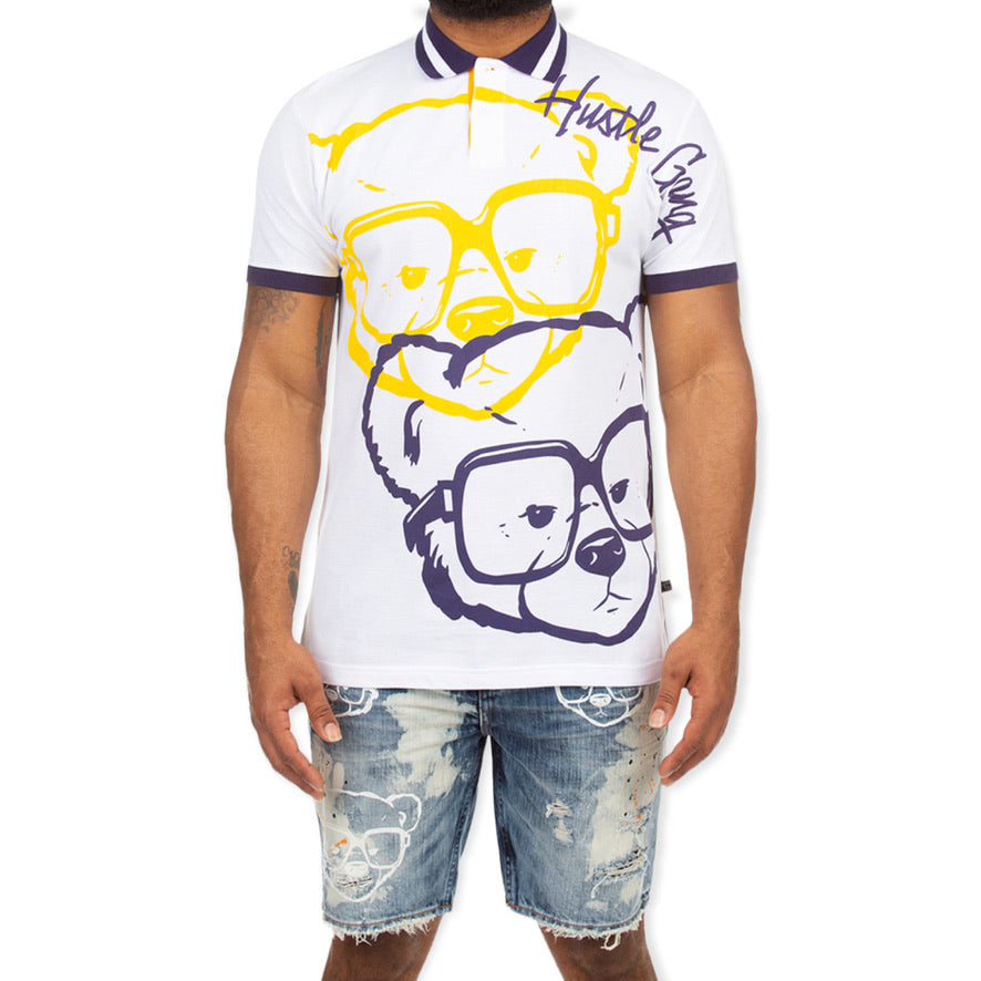 HUSTLE GANG: Double Vision SS Polo 221-3302