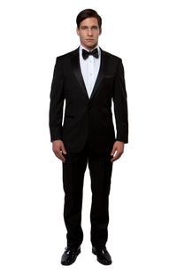 Peak Lapel Tuxedo Solid Slim Fit Prom Tuxedos For Men