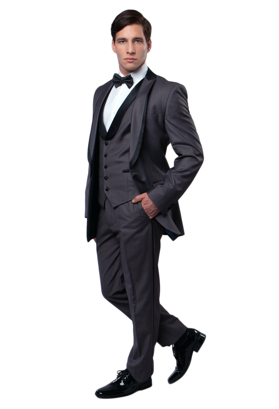 Shawl Collar Trim/ Peak Lapel Tuxedo Solid Slim Fit Prom Tuxedos For Men