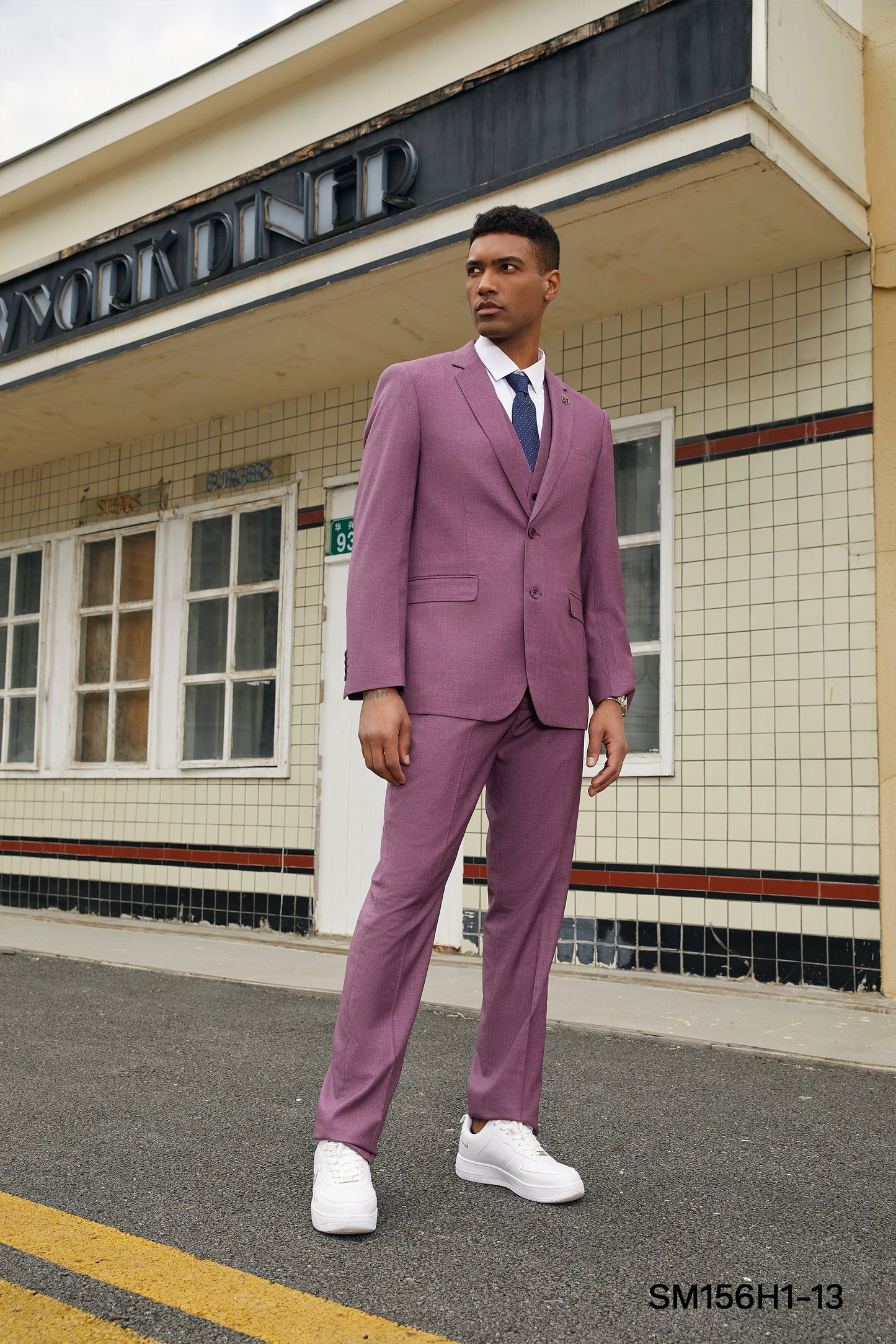 Lilac Solid Textured 3 PC Stacy Adams Suit